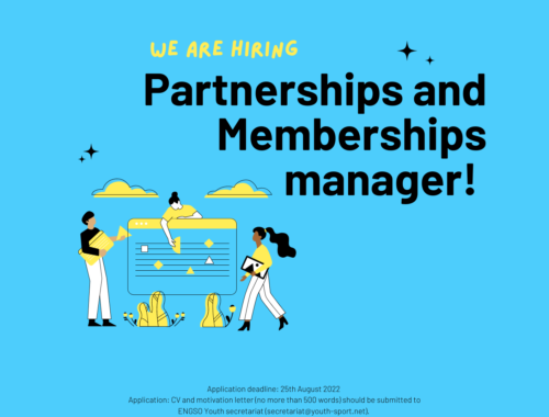 ENGSO Youth is hiring: Partnerships and Memberships manager!