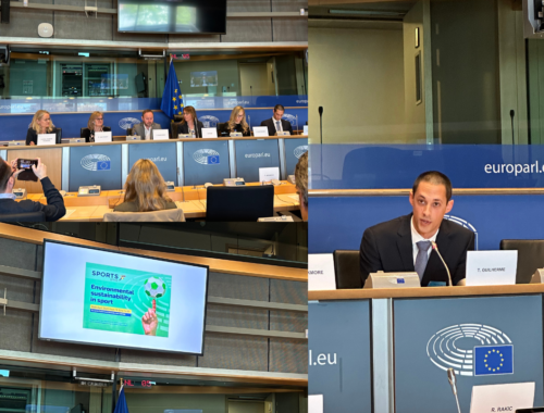 We presented our work at the European Parliament Sports Group Panel on Environmental Sustainability in Sport